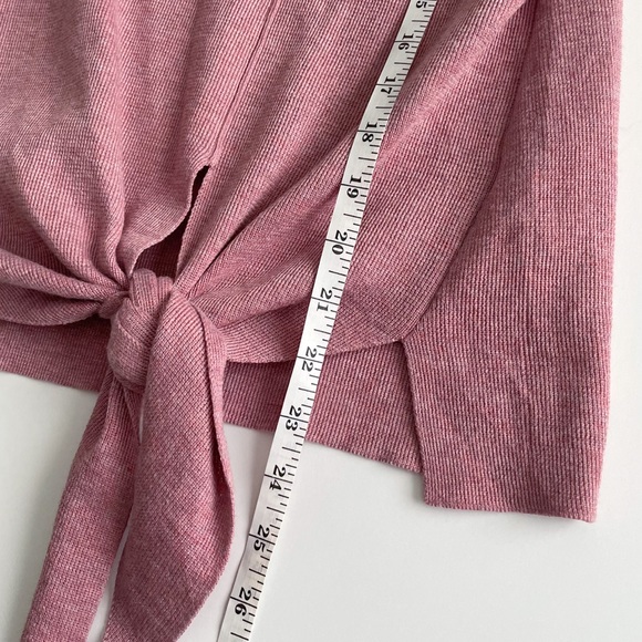 89th + Madison Mauve Heathered Sweater with Tie Front - Picture 9 of 9